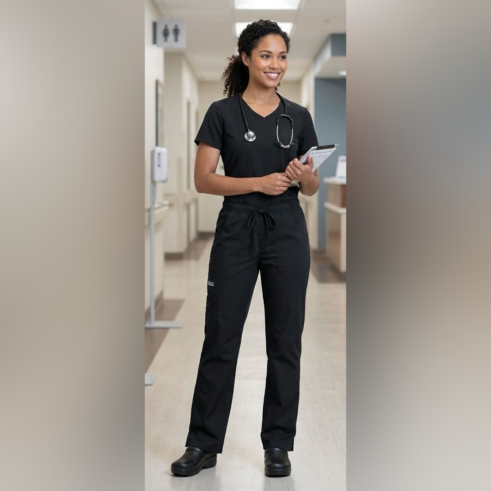 Butter-Soft Scrubs by UA Black Nursing Scrubs Cargo Pants, size S/M